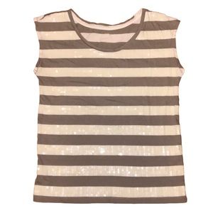 LOFT Sequin Stripe Top